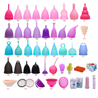 Nuevo Diseño, Juego de Copas Menstruales Reutilizables, Copas Menstruales Orgánicas, Esterilizador Lavable, Copas Menstruales de Silicona