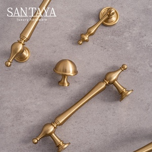 Kenop Lemari Dapur Santaya Solid Brushed Brass Handle, Kenop Furnitur Kamar Tidur, Kenop Laci - Product Image 2