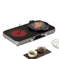 Cuisinière électrique en céramique infrarouge à double brûleur OEM, haute puissance, multifonctionnelle pour usage domestique, certification CE/CB