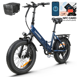 دراجة كهربائية قابلة للطي SAMEBIKE UK مع شحن مجاني، طراز LOTDM200-II مع خاصية فتح القفل NFC، إطارات سميكة 20*4.0، بطارية 13 أمبير، محرك 750 واط، دراجة جبلية كهربائية اقتصادية - Product Image 1