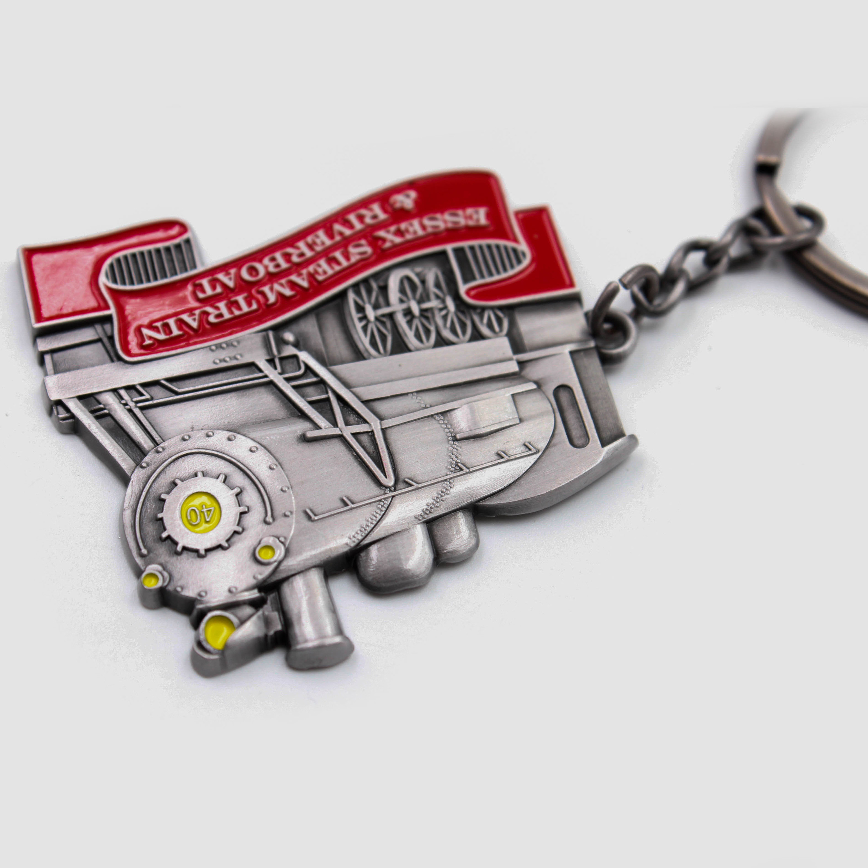 Porte-clés Train Grande Vitesse En Métal - Modèle 3D Locomotive à Vapeur - Pour Enfants Ou Collection - Longueur 9,7 Cm