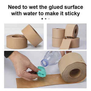 Biểu Tượng Tùy Chỉnh In Ủ Nước Kích Hoạt Gummed Kraft Giấy Đóng Gói Băng Cinta Kraft Giấy Băng Cho Thùng Carton Niêm Phong - Product Image 3