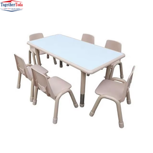 Meubles de maternelle sûrs et confortables, table et chaises en plastique colorées et attrayantes pour les espaces d'apprentissage précoce - Product Image 2