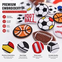 Patchs brodés thermocollants ou à coudre pour le sport : football, basketball, baseball, gants, bâtons, drapeaux