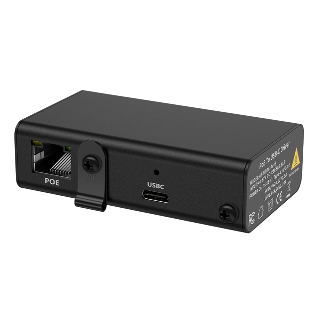 PoE Adapter for USB-C Devices 802.3at PoE+ to Type-C for Tablets 25W Max Output PD3.0 Charger Convert PoE to 5V,9V,12V,15V,20V