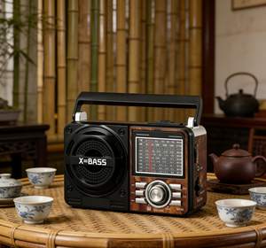 Радиоприемник AM/<span class=keywords><strong>FM</strong></span>/SW1-7 с 9 диапазонами, USB/SD/TF кардридером, MP3-плеером, литиевой батареей и Bluetooth-зарядкой - Product Image 3