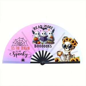 Abanico Plegable de Plástico Ecológico de 33 cm, Duradero, para Fiestas, Publicidad, Manualidades, Decoraciones de Ángeles, Animales, Deportes, Cestas, Flores, Amor, Halloween - Product Image 2