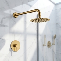 Robinet de Douche Mural en Acier Inoxydable 304 pour Hôtels de Luxe, Ensemble de Salle de Bain avec Mitigeur Monocommande Eau Chaude/Froide et Jet Doux Effet Pluie