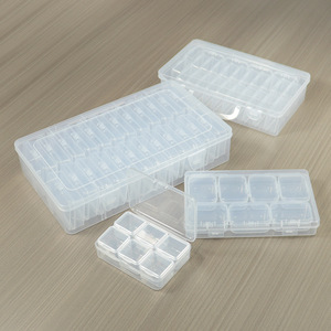 Transparent PP Plastic Jewelry <b>Box</b> Set Rectangle Multi Compartment <b>Storage</b> Organizer For <b>Small</b> Items Desktop Display Dustproof - Product Image 2