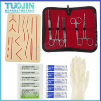 Kit de pratique de suture pour étudiants en médecine, formation chirurgicale avec modèle de coussin en silicone, ensemble d'outils, matériel pédagogique