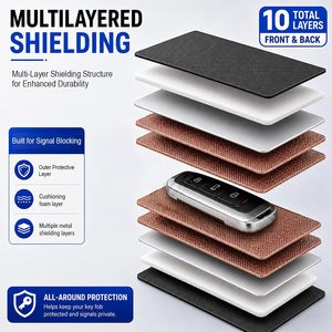 Étui anti-signal pour clé de voiture, pochette de blocage RFID, étui de protection portable avec porte-clés pour les déplacements quotidiens - Product Image 2