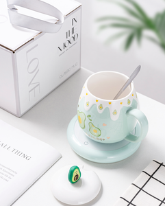 Cute High-Color Tea Cup Set <b>Ceramic</b> Tea Cup Constant Temperature With <b>Lid</b> Gift Tray Business Gifts <b>for</b> Hot Beverages - Product Image 1