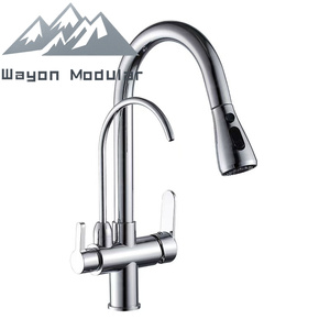 Keran Dapur Multifungsi Wayon Hitam 2 in 1 dengan Semprotan Tarik dan Filter Air untuk Wastafel - Product Image 3