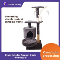 Arbre à chat tout-en-un 4 niveaux en sisal et bois, écologique et durable, pour Maine Coon, avec maisonnette intégrée et griffoir, hauteur 88 cm