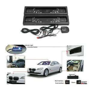 2 X European Shutter Cover Electric Car License Plate Frame Eu Magnetic Shutter Cover Automatic License Plate Frame Flipper