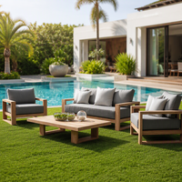Meubles de jardin SIGMA en teck massif haute durabilité, canapé d'extérieur, table à manger, chaise avec chaise longue