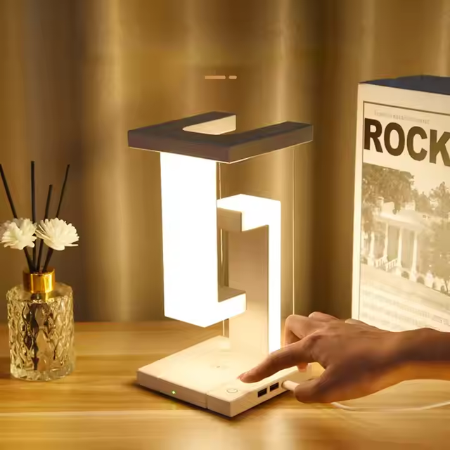 Anti Gravity Reading Deskt Light Magnetic Levitation Table Beside Lamp for Bedroom Study Office Home Decor Wireless Charge
