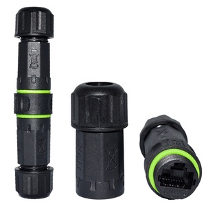 IP68 กันน้ําสายเชื่อม<span class=keywords><strong>ต่อ</strong></span> M16 2 Way สายไฟ RJ45 สองทางสายไฟหญิงวงกลม Power Connector - Product Image 4