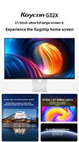 Moniteur LED pour ordinateur KUYCON G32X 60 Hz, rapport de contraste 1500:1, format d'affichage 16:9, écran IPS, 32 pouces, 6k, sans support