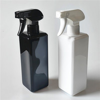 Flacon pulvérisateur en plastique PET carré vide personnalisé 28/410 de 500 ml avec pompe pulvérisateur entièrement en plastique sans métal, emballage cosmétique