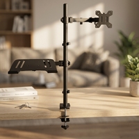 Support de moniteur réglable KM-2D à bras unique pour écran 24 pouces et ordinateur portable 24 pouces, support ergonomique en métal, capacité 10 kg