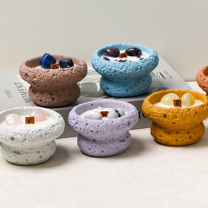 Bougies d'aromathérapie en gros Douze Constellations, sans fumée, semi-artisanales, en cire de soja, dans un pot en céramique, pour usage domestique, à l'huile essentielle, créatives - Product Image 2