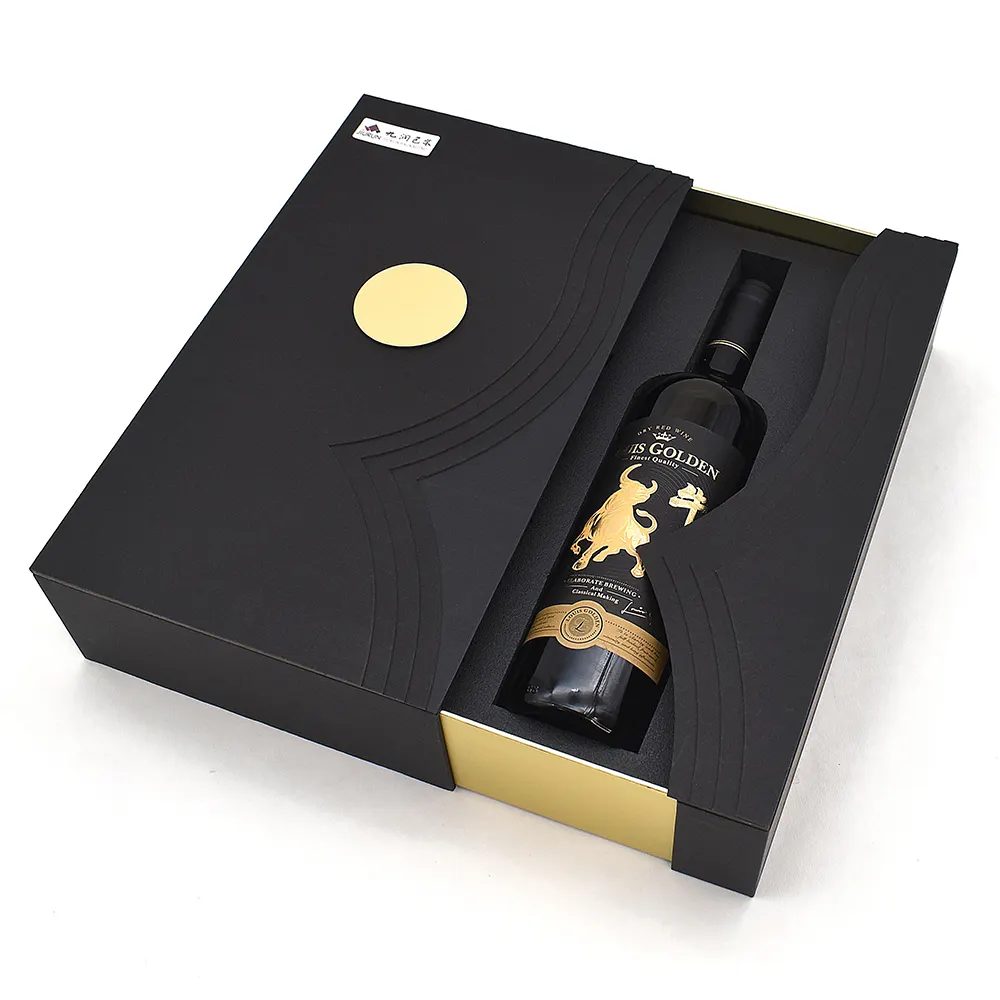 Scatola di carta rigida per cassetto creativo con decorazione Fine personalizzata scatola di vino rosso di fascia alta scatola di imballaggio per tazza di vino rosso Set di scatole regalo