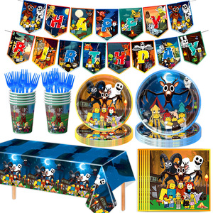 Articles de fête sur le thème de 99Nights in the Forest, nouveau jeu de <span class=keywords><strong>Roblox</strong></span> de haute qualité, assiettes, nappes, ballons, ensembles de vaisselle - Product Image 1