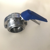 Válvula de Mariposa Manual de Acero Inoxidable Sanitario SS304 para Agua
