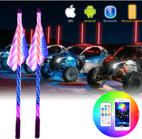 LOYO Led Atv Light up Rgb Led Lampe Whip 3 4 5Ft Chasing Couleur Led Whip Light Rgb Couleur 4x4 Led Whip Light pour Utv Atv Rzr