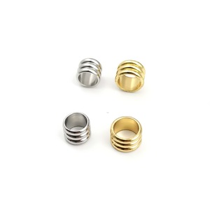 Stainless Steel Three Groove <b>Beaded</b> Ring For Leather Cord <b>Bracelet</b> DIY Spacer Sleeve <b>Gold</b> Silver Color Unisex Jewelry Making - Product Image 5