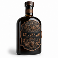Etiqueta de Papel Adhesiva Personalizable para Botellas de Whisky, Etiqueta Privada para Vino, Etiqueta Adhesiva para Vino de Boda