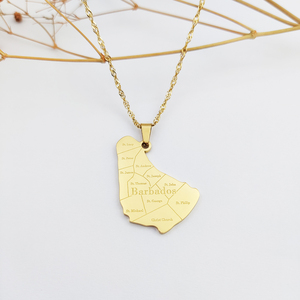 <span class=keywords><strong>Carte</strong></span> en acier inoxydable de l'île de la Barbade pendentif colliers cartes de la Barbade bijoux de charme - Product Image 3