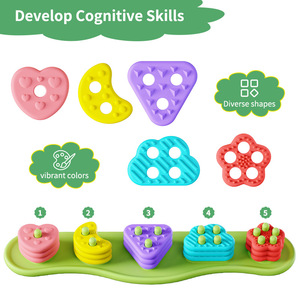 Bloques de Construcción de Rompecabezas - Bloques Sensoriales Educativos de Silicona con Temática de Animales y Naturaleza - Aptos para Niños - Product Image 5