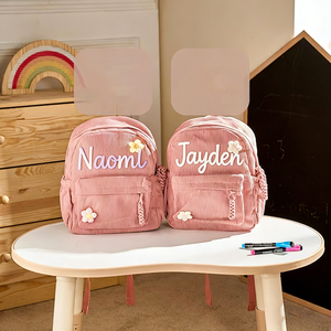 Trendy Custom Personalized Lightweight <strong>Mini</strong> School Bag Colorful Corduroy Kids <strong>Backpack</strong> RFID Protection Corduroy Toddler <strong>Backpack</strong> - Product Image 2