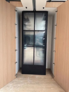 Cloison de bureau insonorisée coulissante sur rail suspendu moderne - Cloison en verre amovible à cadre en aluminium pour salles de réunion - Product Image 6