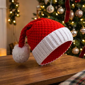 Bonnet de Noël tricoté avec pompon, motif Père Noël, renne, flocon de neige, arbre de Noël au crochet, haute qualité, rouge et vert, pour adultes, adolescents et enfants, pour les fêtes du Nouvel An - Product Image 3