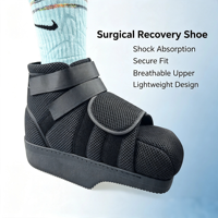 Botte de récupération post-opératoire à tige haute pour décompression de l'avant-pied, avec protection d'orteil amovible, maille 3D, Velcro et cale en TPR, pour hallux valgus, vente en gros