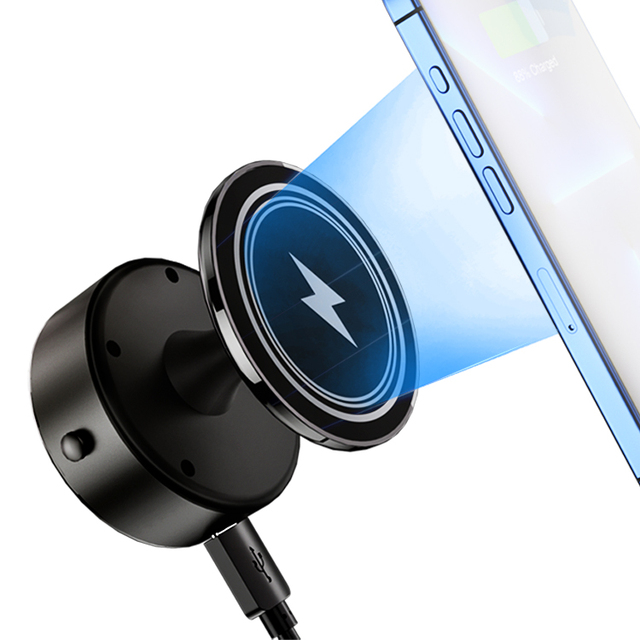 15W Magnetic Wireless Car Charger Mount 360 Degree Rotation Universal Stable Glass Vacuum Adsorption  Mobile Screen Bracket