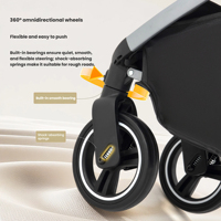 Carrito de Paseo para Mascotas 2 en 1, Plegable con un Clic, de Lujo, con Asa de Cuero Espacial de 60 cm, de Aleación de Aluminio de Aviación, Desmontable