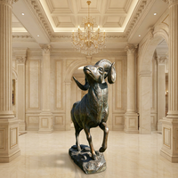 Statue de Bélier en Bronze Patiné Antique - Qualité Muséale, Art Animalier de Haute Qualité, Sculpture en Bronze