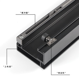 Aluminum Frame Ghost Door Hardware Full Height Glass Door 1.2m Ceiling Trackless Sliding With Soft Close Feature - Product Image 1