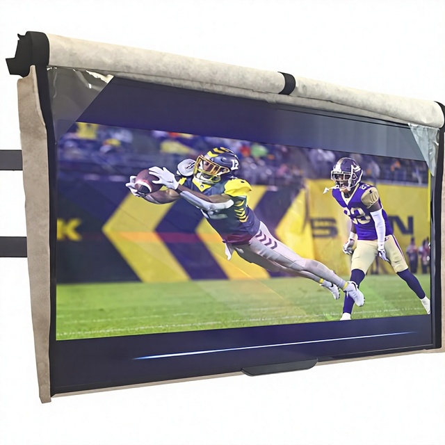 Maple Joy Outdoor TV Cover with Front Flap 600D Weatherproof Soft Interior Waterproof Protection Custom Logo Sizes