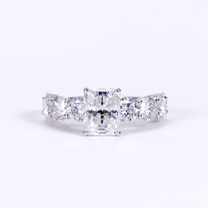 Messi Jewelry MSR-1530 <b>14K</b> White <b>Gold</b> Cushion Diamond <b>Ring</b> For Women - Product Image 4