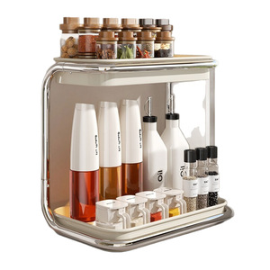 <b>Kitchen</b> Storage <b>Rack</b> Multi Layer Stainless Steel Countertop Spice Organizer With Tray For Seasoning And Oil Bottles - Product Image 5