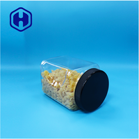 Pot à bonbons en PET transparent carré de 2250 ml avec couvercle à vis anti-fuite sans BPA de qualité alimentaire pour les collations, les biscuits