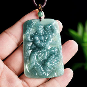 หยกธรรมชาติหยกน้ำสีฟ้าจี้อารียาคาลานาธาสไตล์จีนศาสนาการออกแบบดั้งเดิมของขวัญพร้อมใบรับรองการประเมิน FG92 - Product Image 3