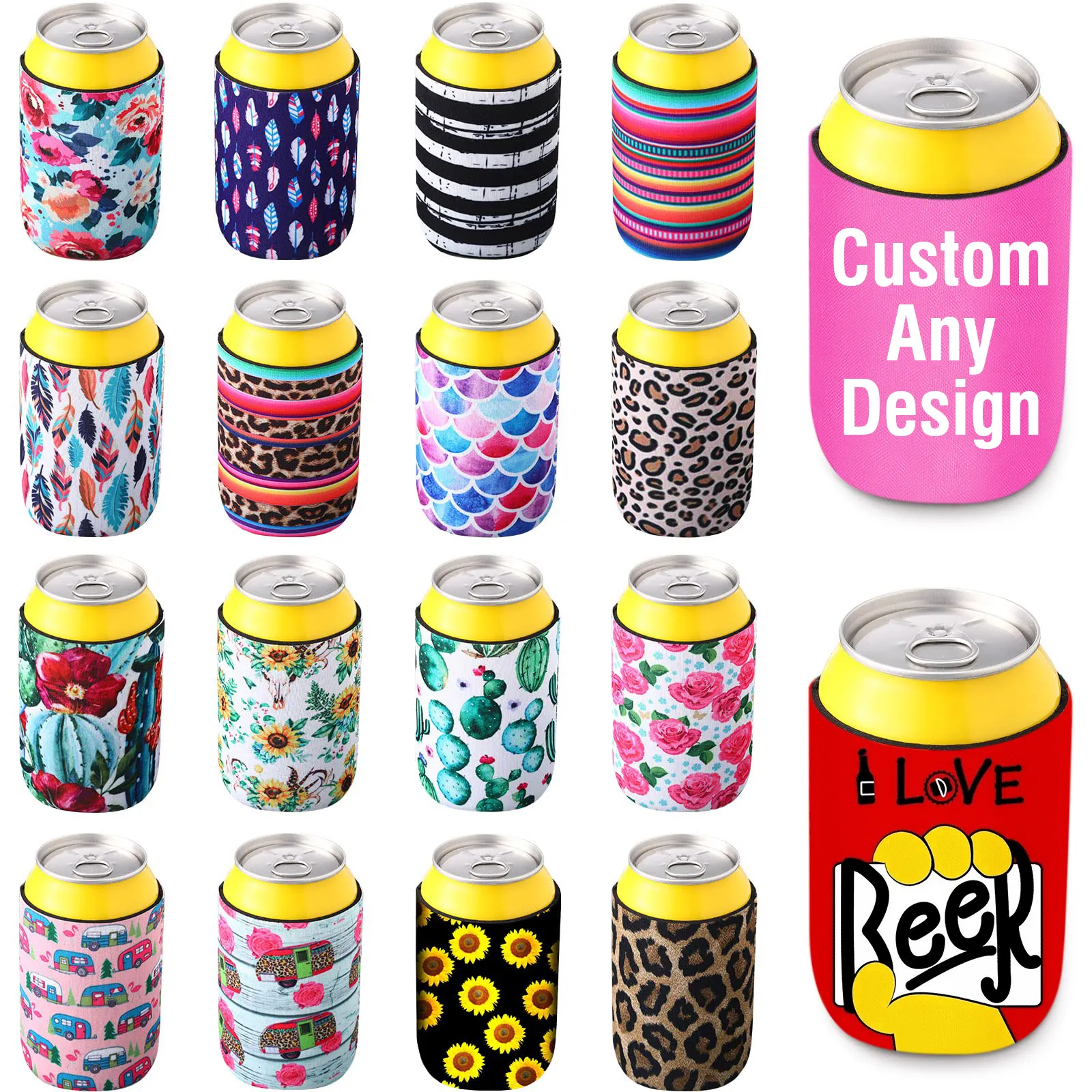 Özel baskı logosu neopren boş güdük tutucu evrensel 12oz ince yalıtımlı bira koozie Can soğutucu kılıf