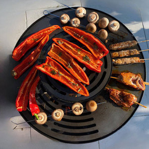 Vente en gros Barbecue d'extérieur en bois personnalisé en acier corten Foyers à bois d'extérieur avec barbecue <span class=keywords><strong>Plancha</strong></span> - Product Image 4