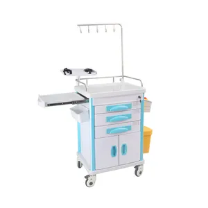 2024 Hospital Utility Trolley Cart Clinic Pharmacy Medical Trolley Double Door Multifunctional Rescue Trolley